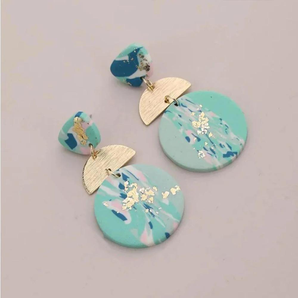 Geometric Beach Earrings Y2K Exaggerate Earrings Women Elegant Acrylic Stud Earrings  Gifts