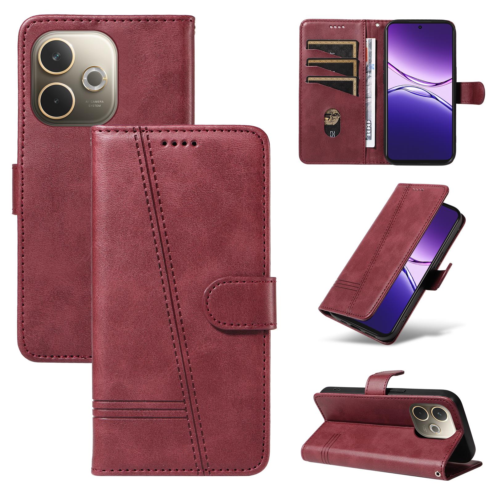 

For Oppo A5 4G (Global) /5G (Global)/A5 4G/5G/A3 Pro (Global) 5G Wallet Case T-Shape Lines Leather Phone Cover Stand F