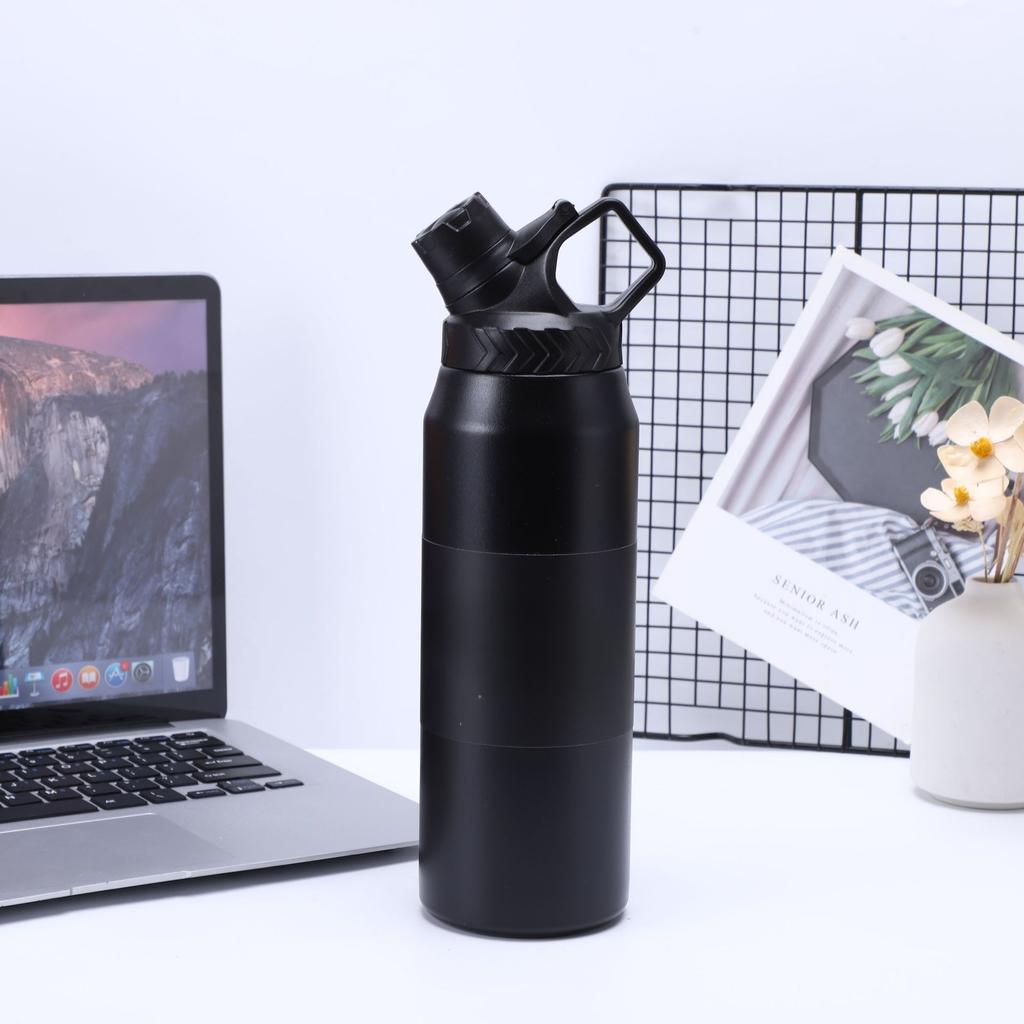 304 Stainless Steel Large-capacity Vacuum Flask Outdoor Space Pot Portable Male Handle Sports Mountaineering Water Bottle