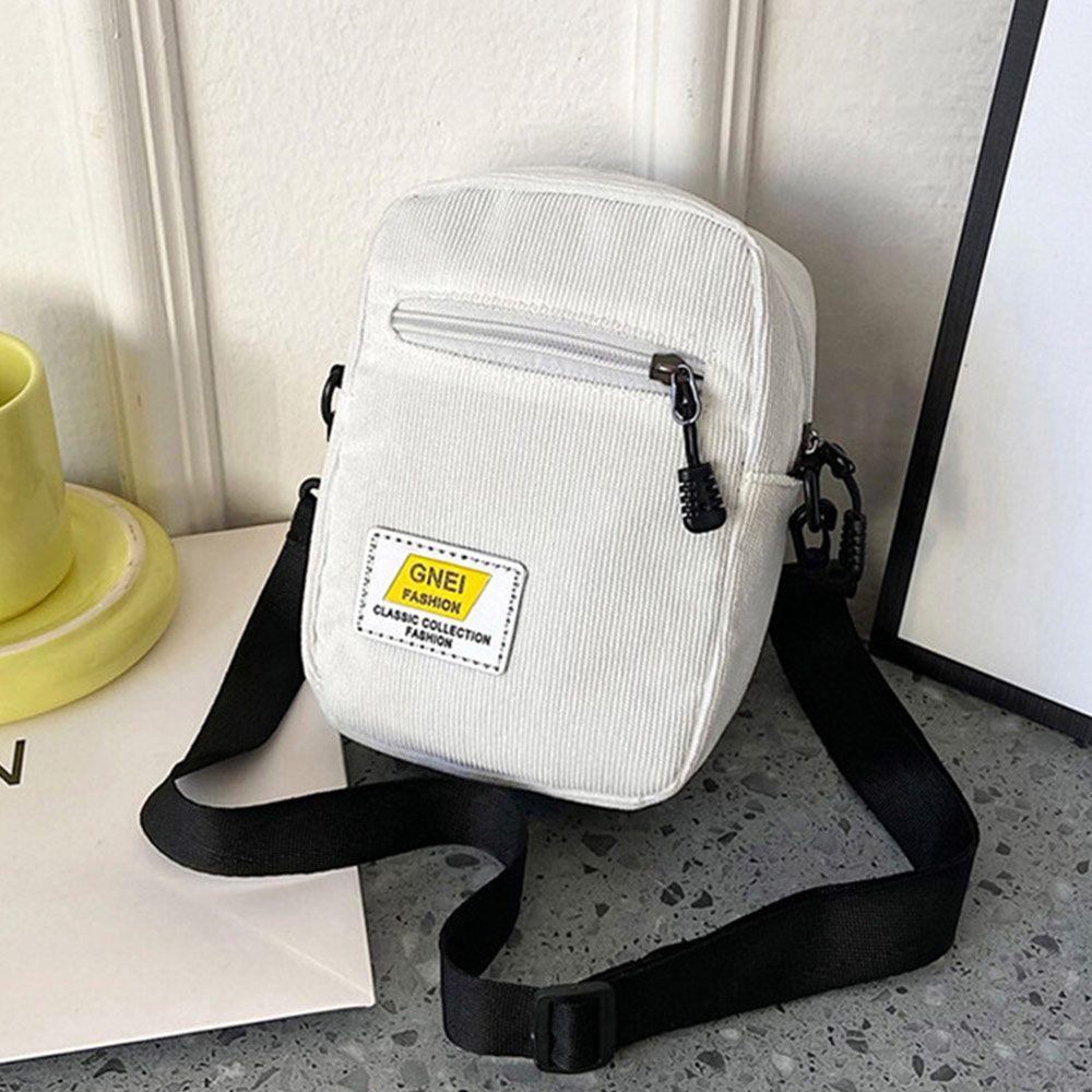 

All-Match Ladies Shoulder Bag Fashion Corduroy Zipper Messenger Bag Autumn Winter Multi-Layer Street Shoulder Bag Crossbody Bags
