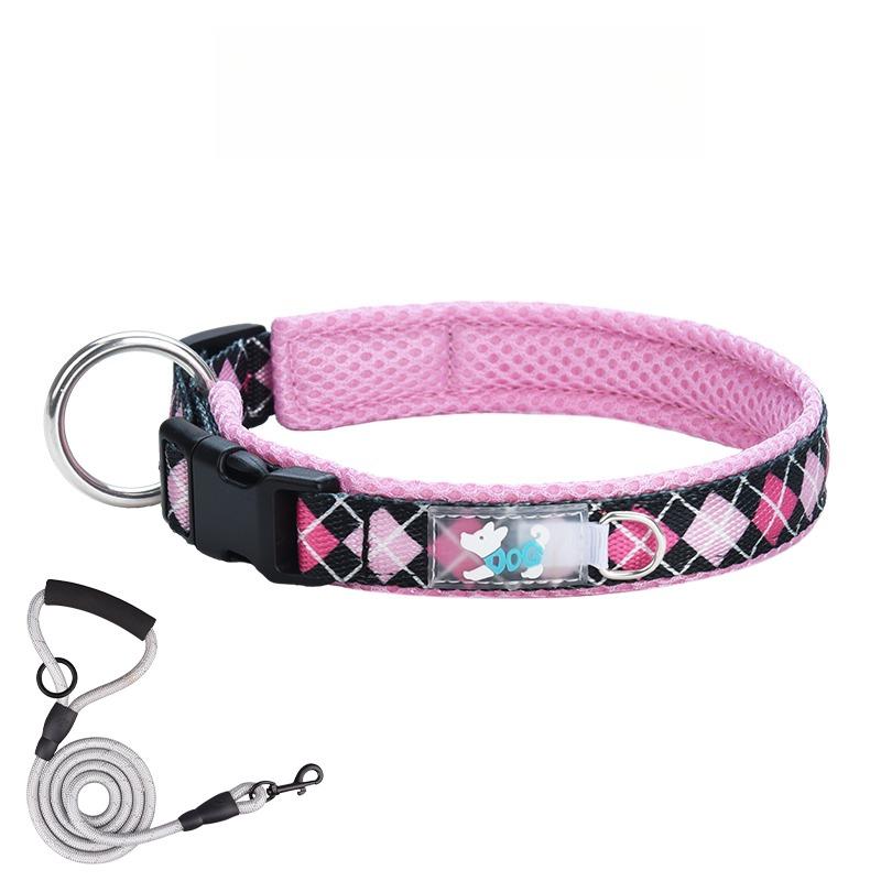 Pet Collar Shiny Rhinestone Dog Collar Small and Medium Dog Chain Walking Leash Microfiber Cat Collar Leash Set