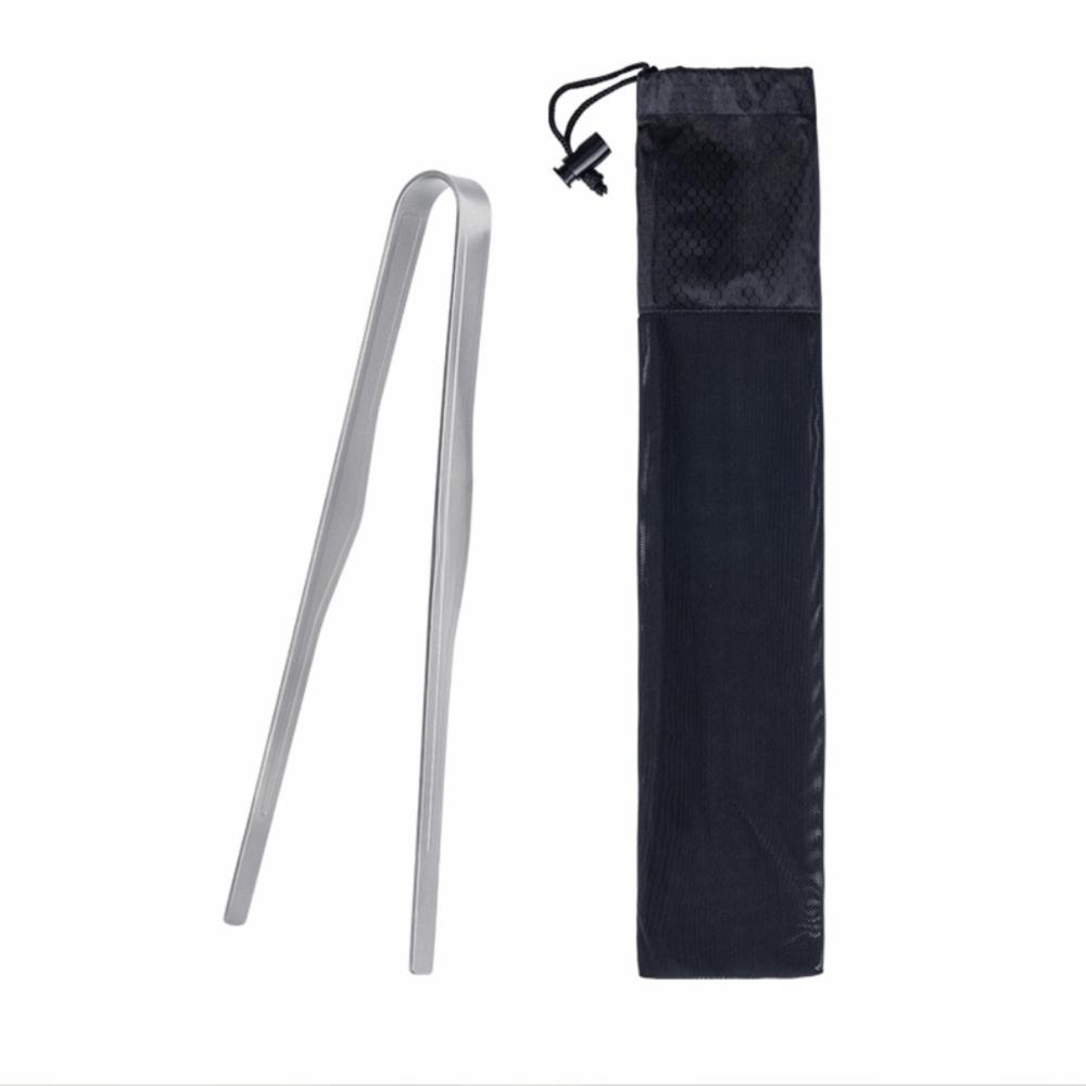 Reusable Titanium Tongs Lightweight Kitchen BBQ Tongs Durable BBQ Grilling Tool  Outdoor Camping Barbecue Tongs