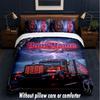 Truck Theme Custom Text Or Name 3Pcs Bedding Set,1 Flat Sheet & 2 Pillowcases Personalized Home Bedding