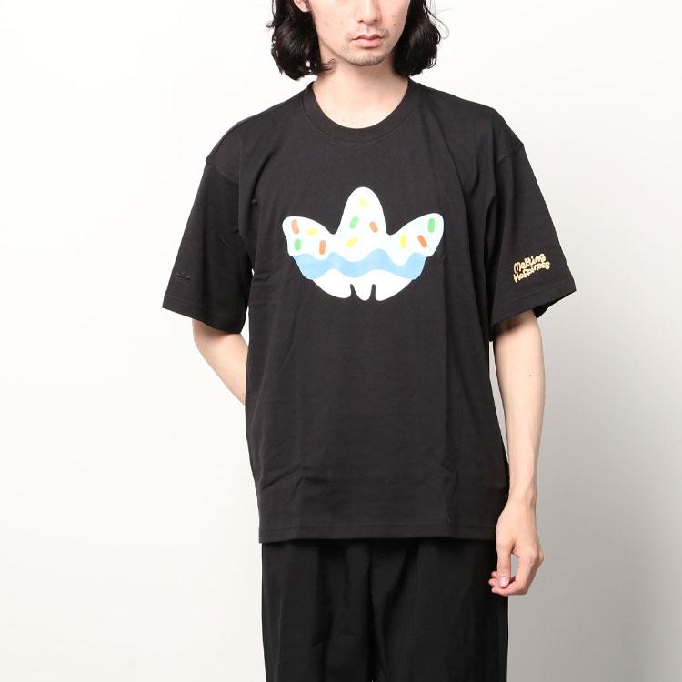 Adidas Originals Trefoil X Melting Sadness Joint T-Shirt With Fun Logo Print Men Tops Black HC5937