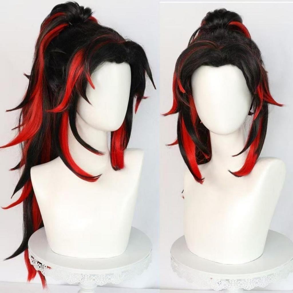 Demon Slayer Kokushibo Cosplay Costume Wig Anime Purple Kimono Tsugikuni Michikatsu Party Halloween RolePlay Carnaval Outfits