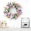 Artificial Flower Wreath Spring Festival Wreath Artificial Flower Wreath for Front Door Hallway Garden Farmhouses