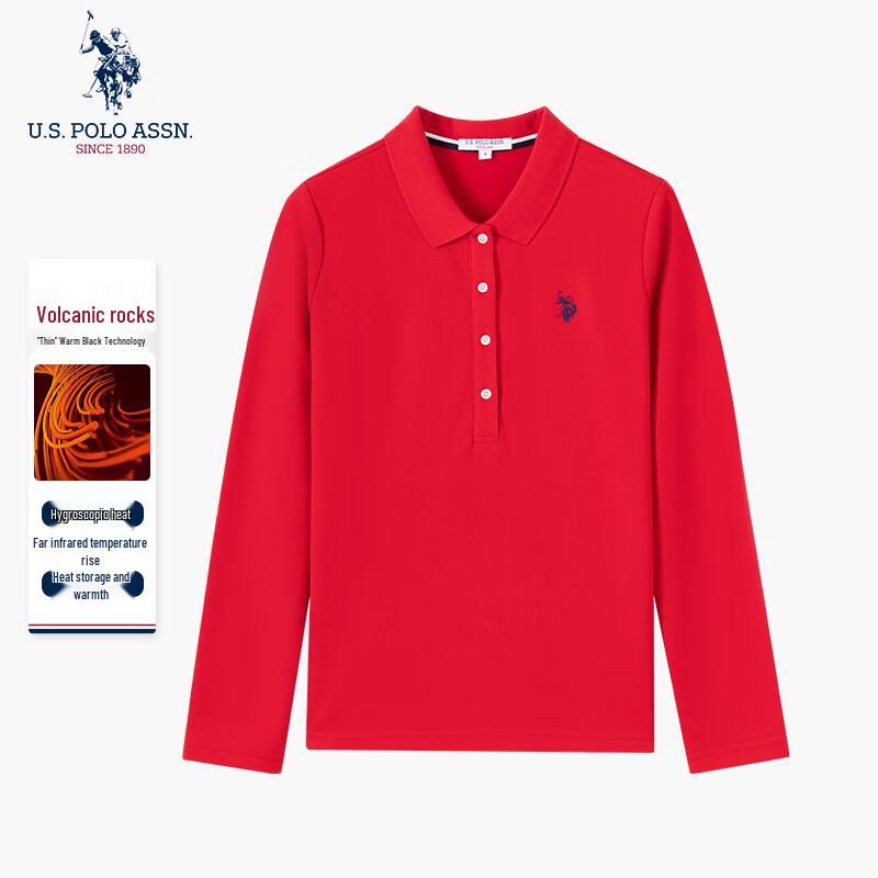 U.S. POLO ASSN. Women's Thermal Brushed Polo Shirt