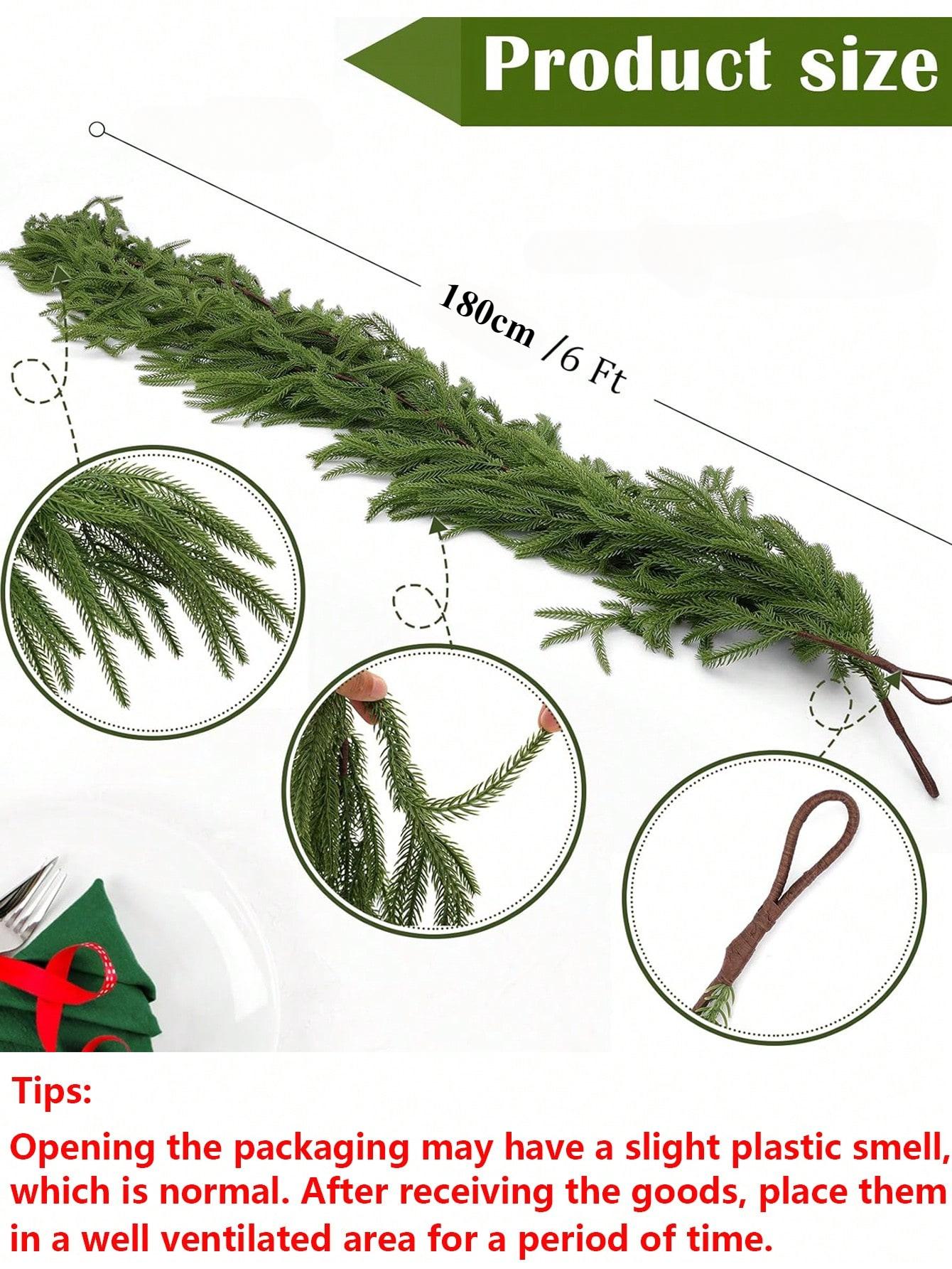 

180 см 6 футов искусственные растения гирлянды из норфолкской сосны настоящее прикосновение зимняя сосна зеленая гирлянда настенное внутреннее уличное рождественское украшение