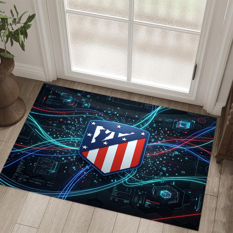 Design Atletico Madryt Kryształowy Aksamitny Dywan Przytulny Nie?Antypoślizgowy Dywan Wzorzysty Do Sypialni Salonu Przedpokoju