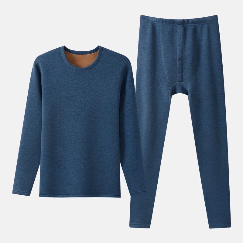 

THREEGUN Men s Thickened Wool Blend Thermal Underwear Set 3XL