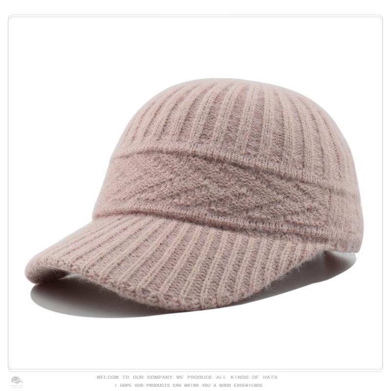 Women's Knit Baseball Cap Korean Japanese Style Face Slimming Thermal Winter Peaked Hat Versatile Fashion