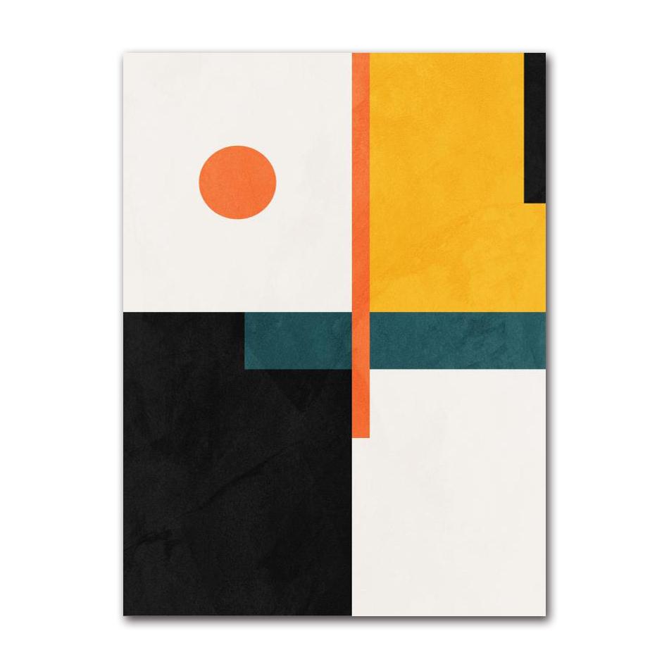 Art Pictures for Living Room Decorative Poster Modern Nordic Decoration Home Canvas Painting Geometric Yellow Abstract Wall