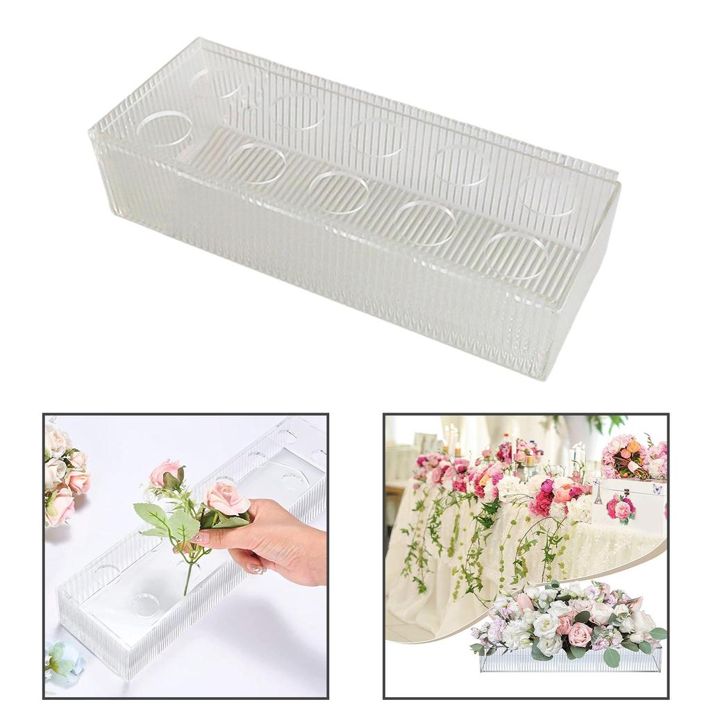 Acrylic Flower Vase Floral Vases Centerpiece Clear Long for Wedding Decorative Desk Decor