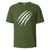 Claw Marks Simplicity Graphic T-Shirts Summer Breathable Comfortable Pure Cotton Tops For UnisexO-neck Oversize Clothing