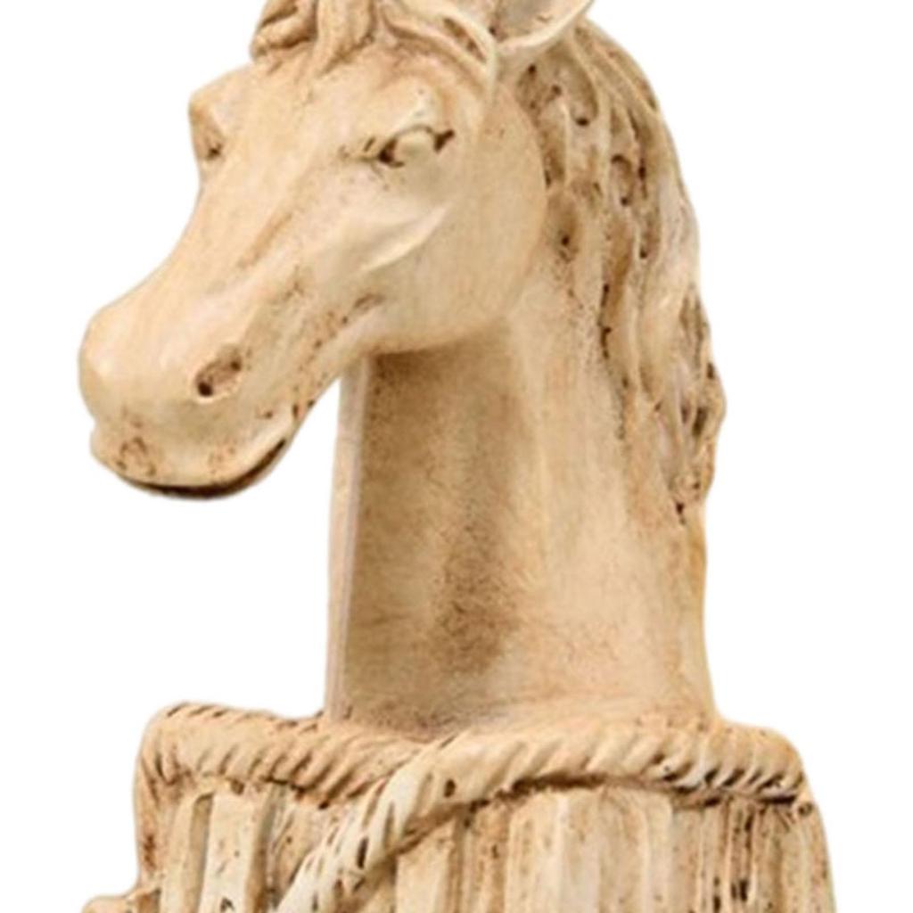 Resin Horse Head Ornament Animal Figurine Elegant Tabletop Sculpture for Office Desktop Aesthetic Room Decoration