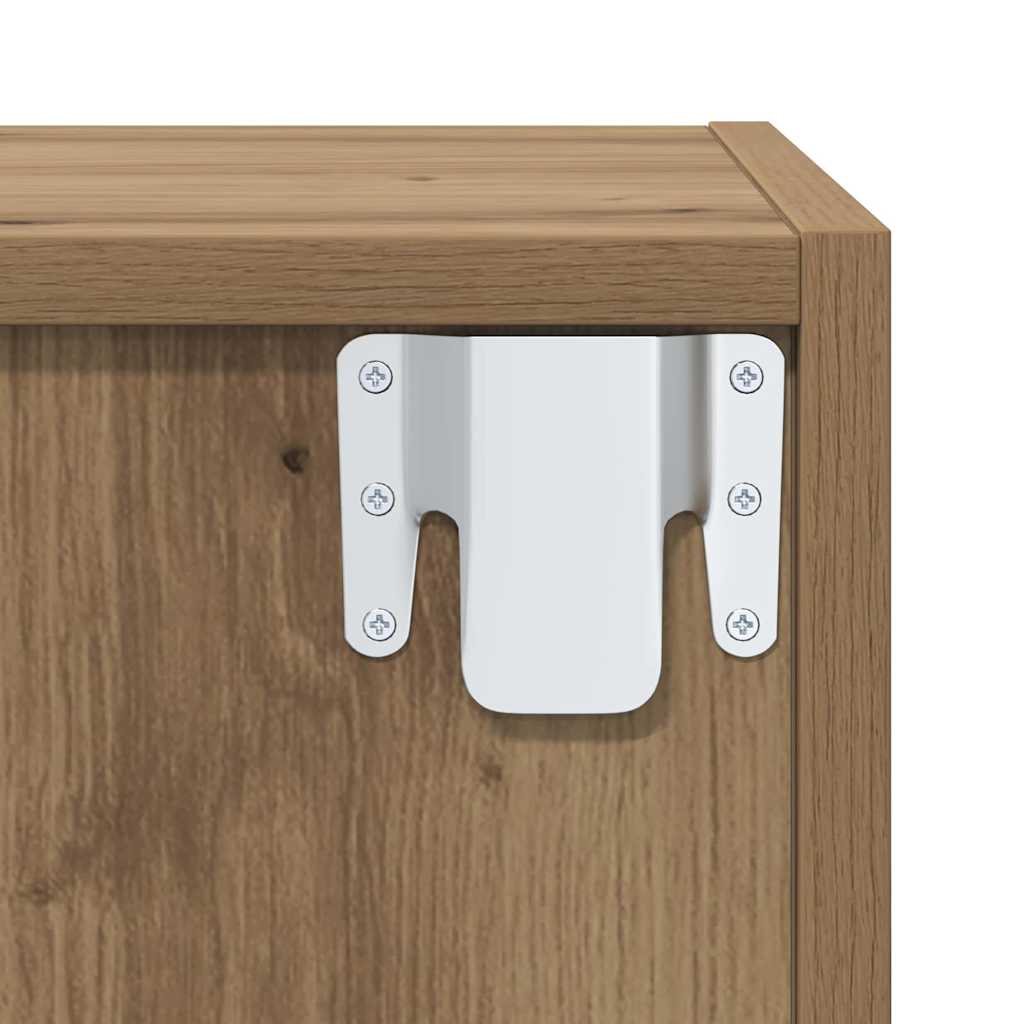 Wall Mounted TV Cabinet Set 2 pcs Artisan Oak Wood Based Material