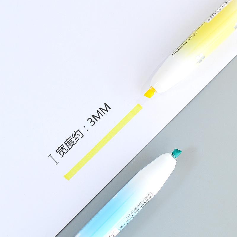 6ks/sada Kawaii Stahovací zvýrazňovače Makaron Pastelový Zvýrazňovač Pero Fluorescenční popisovače pro školní potřeby Roztomilé psací potřeby