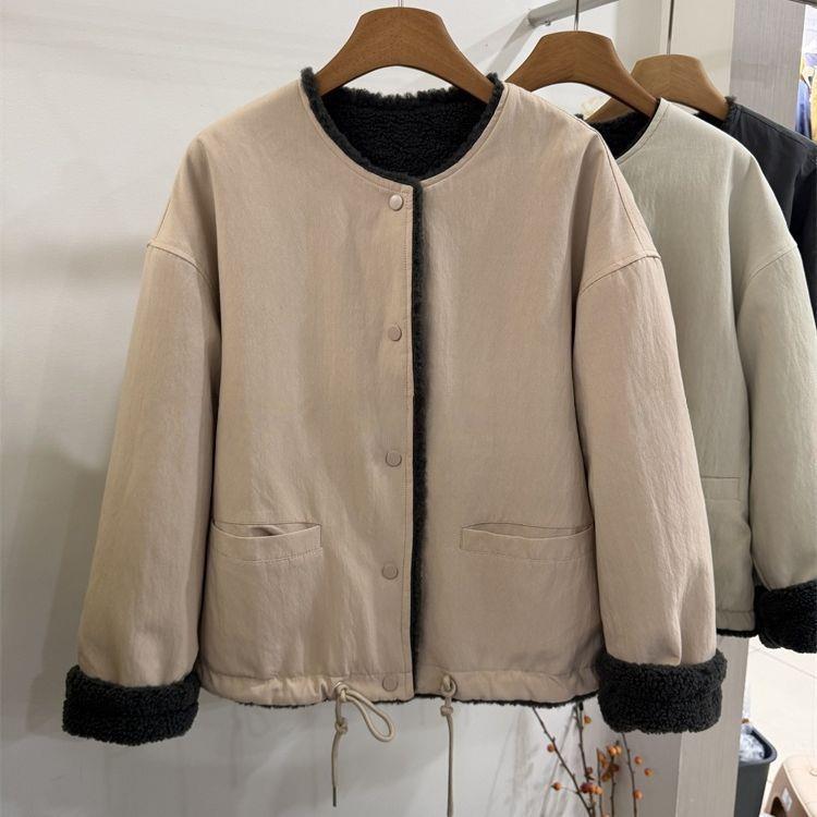 

Women s Faux Lamb Wool Fur Coat: 2025 Korean Style, Warm & Versatile Winter Fashion S (80-90 cm) світло-рожевий колір