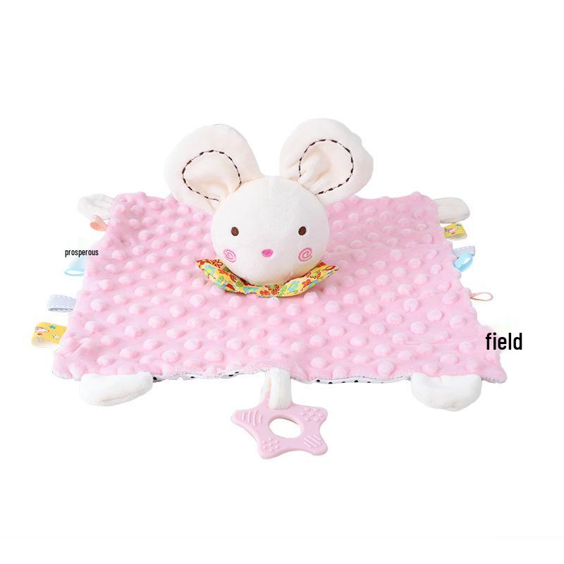 bbsky Cute Cartoon Animal Baby Soothing Towel with Plush Toy 