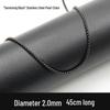 Stainless Steel Square Pearl Chain Men's Necklace - Titanium Steel Hip Hop Jewelry (2/2.5/3/3.5mm)