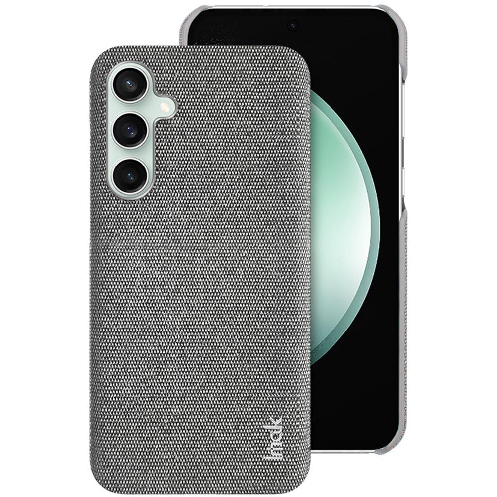 IMAK Série Ruiyi pro Samsung Galaxy S24 FE Pouzdro Textilní textura Kůže+PC Zadní kryt na telefon