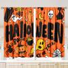 2pcs- Halloween Happy Polyester Curtains, Pole Bag Curtains 42*84, Bedroom Living Room, Home Room Party Decoration
