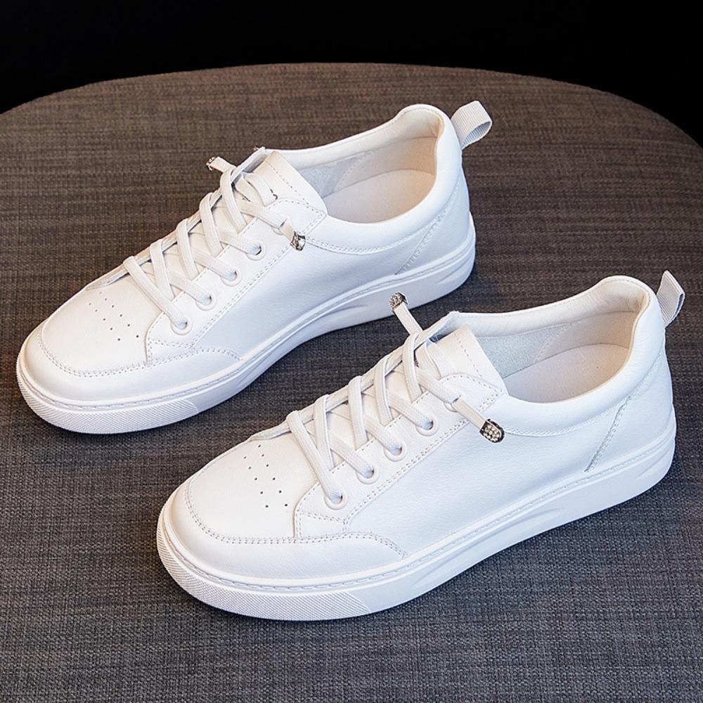 Flache Schuhe für Damen  Neuer Frühling  Sport-Board-Schuhe Oberste Schicht Rindsleder Freizeitschuh Sneaker Damen Plateau-Flats