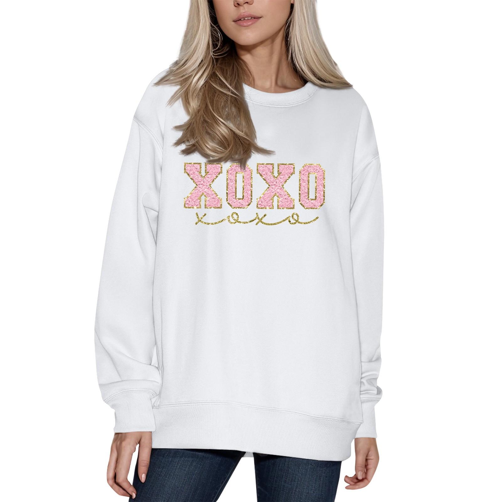 

Жіночий модний светр з принтом, з довгим рукавом та круглим вирізом XL білий