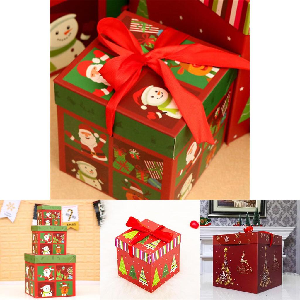 Premium Große Weihnachtsgeschenkbox mit Deckel und Schleife Perfekt für Weihnachtsgeschenke**
