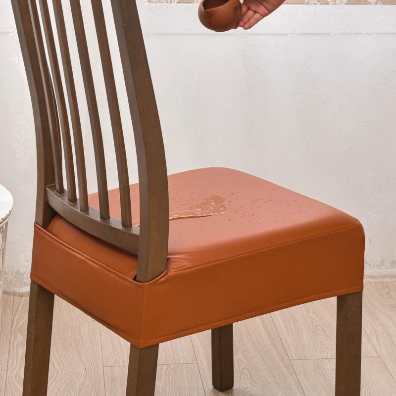 PU Waterproof Buckle Leather Seat Cover for Dining Chairs - Home and Hotel Use, Square Cushion Design