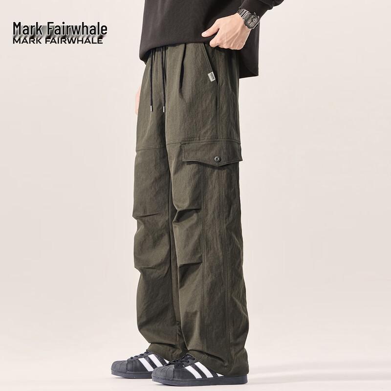 Mark Fairwhale Men's Multi-Pocket Workwear Straight-Leg Casual Pants