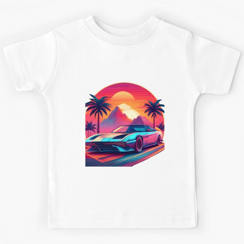 Neon Dreams: A Synthwave Odyssey Kids T-Shirt 120