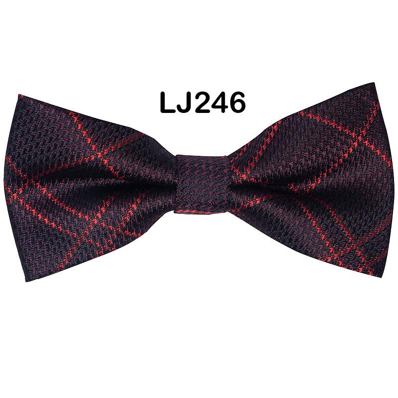New Men'S Bow Business Wedding Party Bow Tie Solid Color Stripe Men'S Wedding