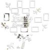 Family Tree Wall Decal Sticker - Acrylic 3D DIY Mirror Sticker Photo Frames Quotes Wall Decor Removable Wall Art Decals Decorations for Bedroom