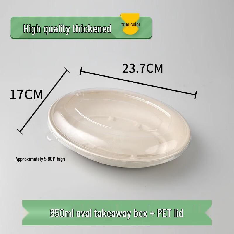 Jednorazowe owalne pojemniki na wynos z pokrywkami