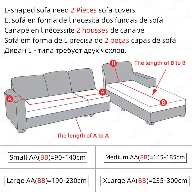 Geometric Sofa Slipcovers Elastic Sofa Cover for Living Room Sectional Corner L-shape Chair Protector Couch Cover 1/2/3/4 Seater