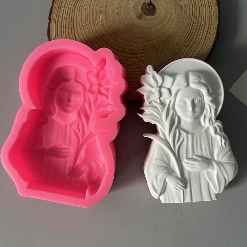 Virgin Mary Candle Mold Virgin Mary Silicone Molds for Candle Making Home Crafts Making Tool Easy Release for Gypsum Fondant