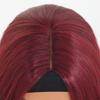 26 Inch Bright Red Long Wavy Headband Synthetic Hair Wigs Heat Resistant Fiber Natural Matt Wigs Peluca