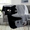 Design of Black and Grey Cats Flannel Printed Blanket Suitable for All Seasons Suitable for Living Room Office Sofa and Travel