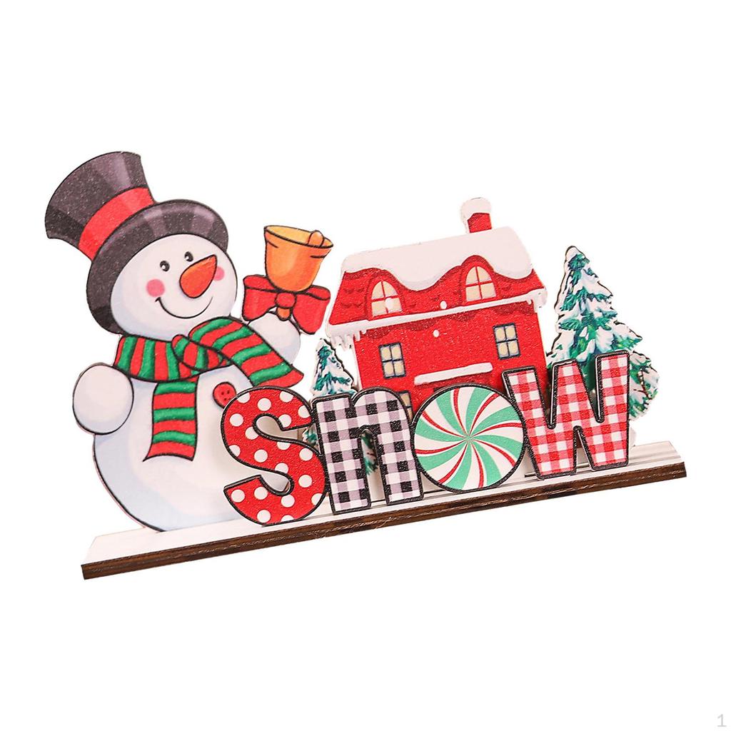 Christmas Wooden Desktop Ornament Decoration Ornaments for Holiday House