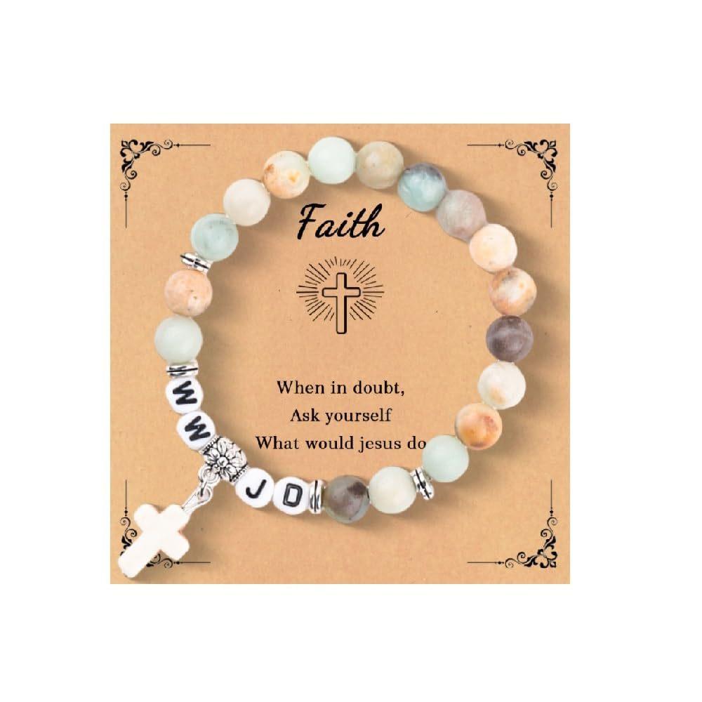 Cross Bracelet WWJD Letter Faith Cross Pendant
