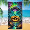 Gothic Skull Beach Towel Microfiber Quick Dry Bath Towel Dark Forest Horror Print Swimming Pool Towel Large Decor Towel
