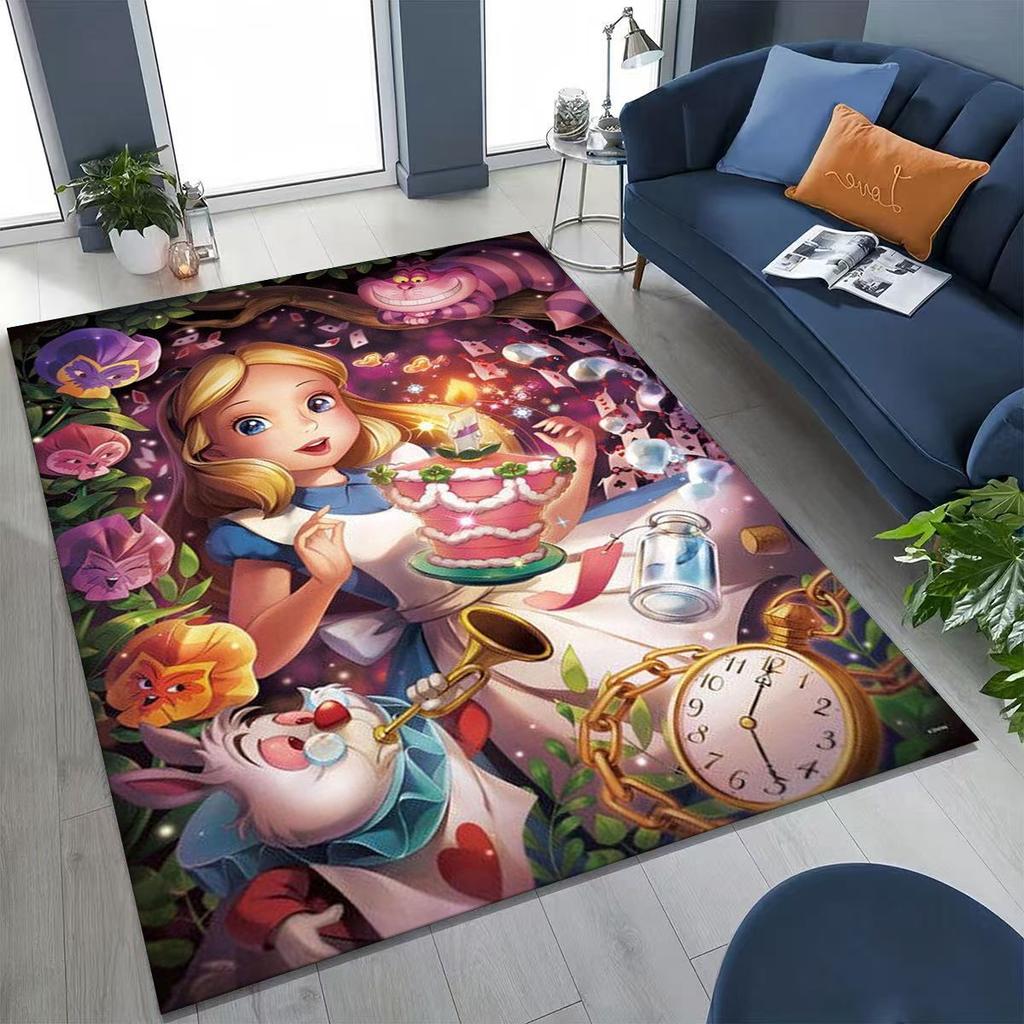 Dream Cheshire Cat Alice in Wonderland Cartoon Rug for Bedroom Living Room Sofa Home Doormat Decor, Large Kid Non-slip Floor Mat