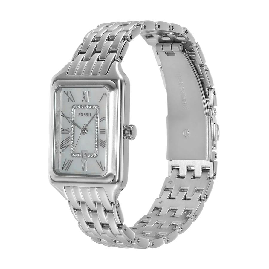 Fossil Retro dámske hodinky Raquel - Nerezová oceľ v striebornom tóne, Vodotesnosť 50M Darček na Deň matiek ES5306