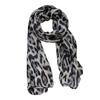 Retro Coffee Leopard Print Silk Scarf Neck Women's Thin Silk Scarf Long Strip High-end Scarf Shawl