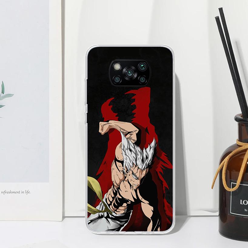 One P-Punch-Man Garou Phone Case For Xiaomi Poco X7 X6 X5 M7 M8 Pro F7 Ultra Redmi 15C 15 13C 13 12C 12 10 10C 10A Art Fundas Po