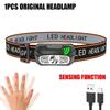 LED Sensor Headlamp USB Rechargeable Led Head Torch Built-in Battery Head Flashlight Outdoor Camping Fishing Headlight Lantern