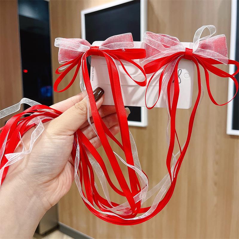 Children's Fairy Bow Ribbon Hairpin: Chinese Style Braided Hair Ornaments for Girls - Hanfu Inspired.