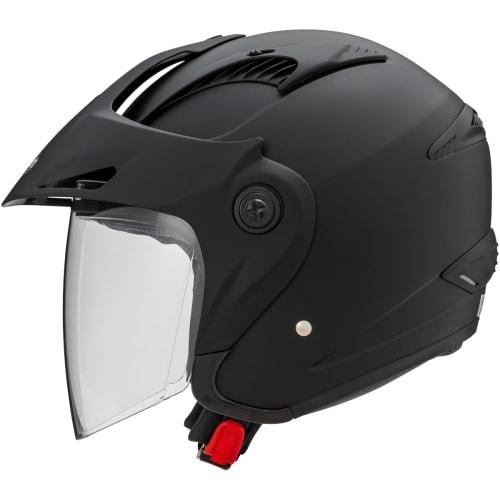 MARUSHIN Motorcycle Helmet with Jet Visor M-385 Matte Black Free Size (57-60cm) 3853