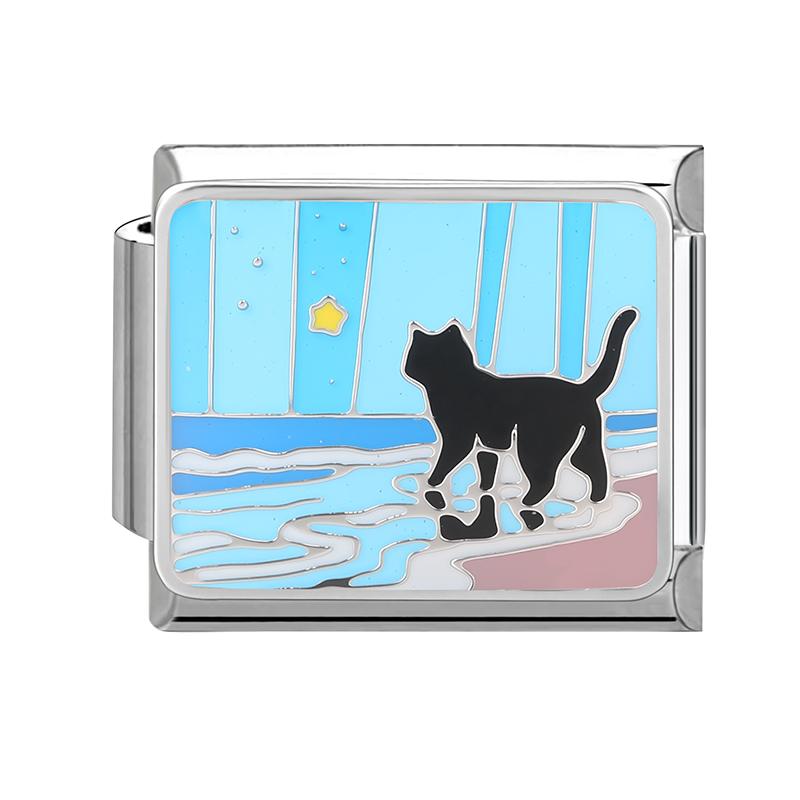 Fashion Colorful Y2K Animal Series Cat Dog Italian Charm Beads Fit 9MM Stainless Steel Bracelets Gifts Women Jewelry DIY Making